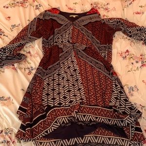 Maroon and navy dress- size large